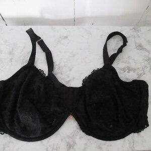 Fenty X Savage 42DDD Black Sheer Lace Bra Underwire Back Closure